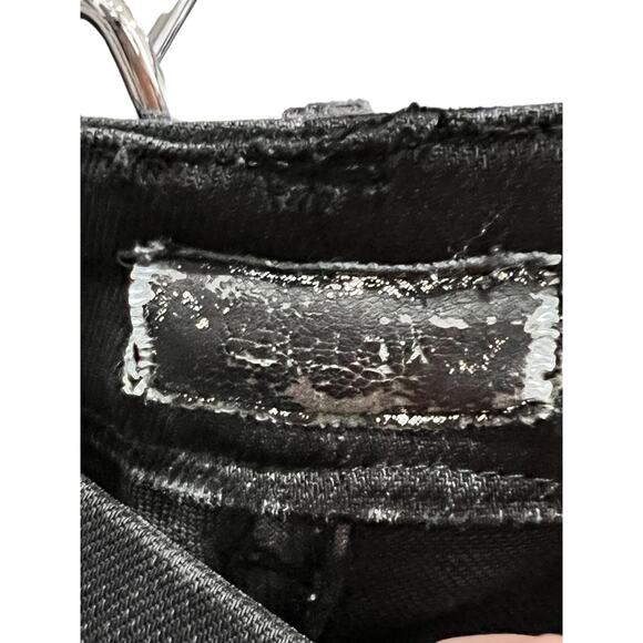 Mother The Looker Destroyed Ride Straight Ankle Black Jeans Women's Size 25 - Picture 5 of 7